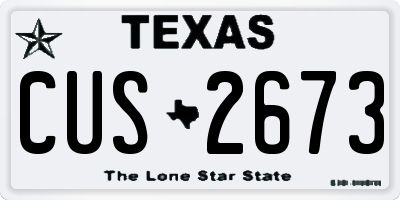 TX license plate CUS2673