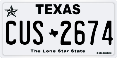 TX license plate CUS2674