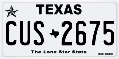 TX license plate CUS2675