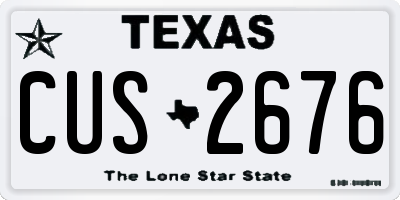TX license plate CUS2676