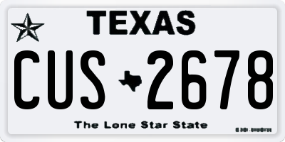 TX license plate CUS2678