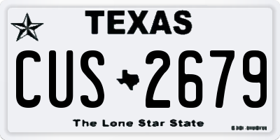 TX license plate CUS2679