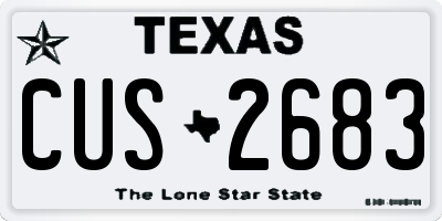 TX license plate CUS2683