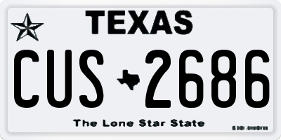 TX license plate CUS2686