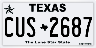 TX license plate CUS2687