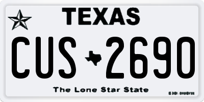 TX license plate CUS2690