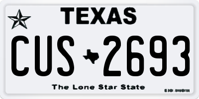 TX license plate CUS2693
