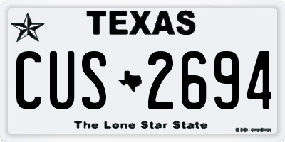 TX license plate CUS2694