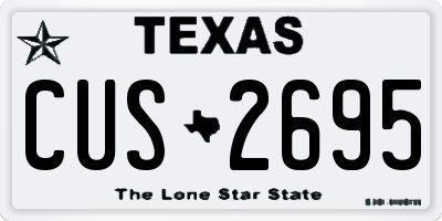 TX license plate CUS2695