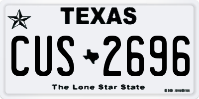 TX license plate CUS2696