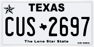 TX license plate CUS2697