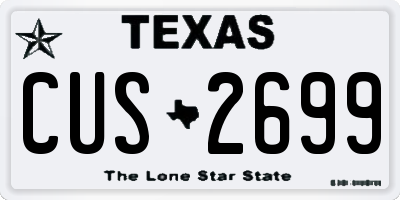 TX license plate CUS2699