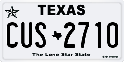 TX license plate CUS2710