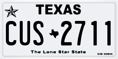 TX license plate CUS2711