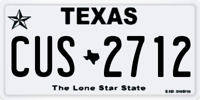 TX license plate CUS2712