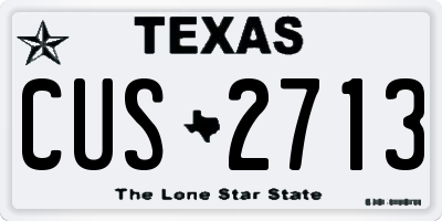 TX license plate CUS2713