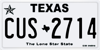 TX license plate CUS2714