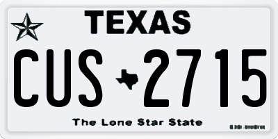 TX license plate CUS2715