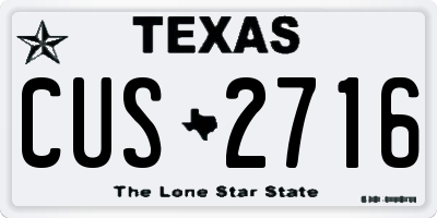 TX license plate CUS2716