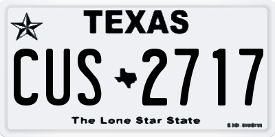 TX license plate CUS2717