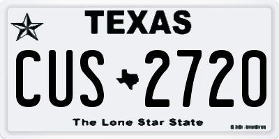 TX license plate CUS2720