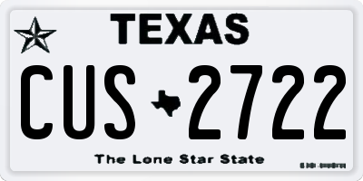 TX license plate CUS2722