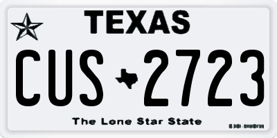TX license plate CUS2723