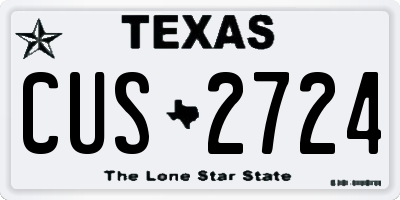 TX license plate CUS2724