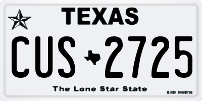 TX license plate CUS2725