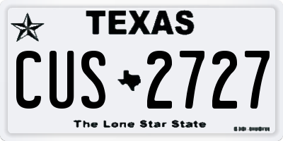 TX license plate CUS2727