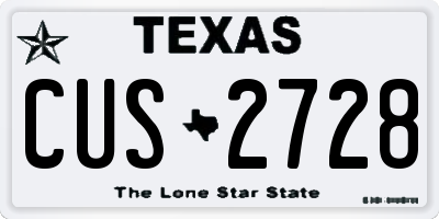 TX license plate CUS2728