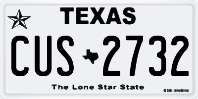 TX license plate CUS2732