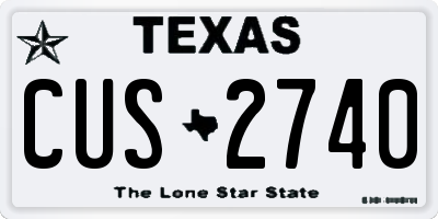 TX license plate CUS2740