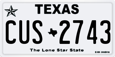 TX license plate CUS2743