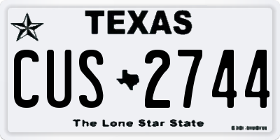 TX license plate CUS2744