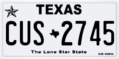 TX license plate CUS2745