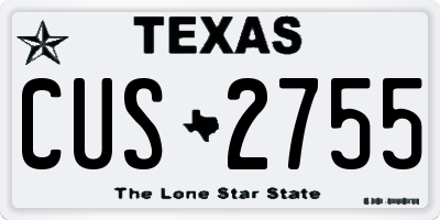 TX license plate CUS2755