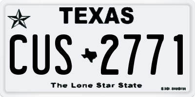 TX license plate CUS2771