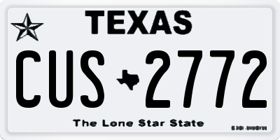 TX license plate CUS2772