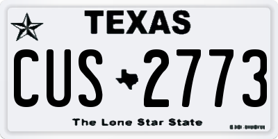 TX license plate CUS2773