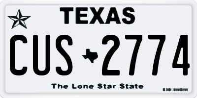 TX license plate CUS2774