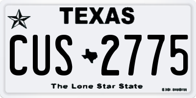 TX license plate CUS2775