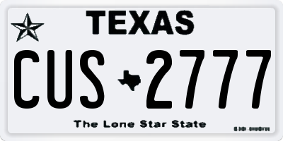 TX license plate CUS2777