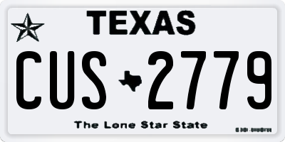 TX license plate CUS2779