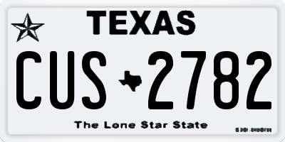 TX license plate CUS2782