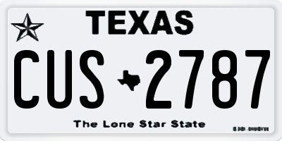 TX license plate CUS2787