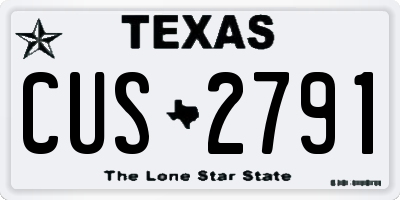 TX license plate CUS2791