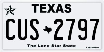 TX license plate CUS2797