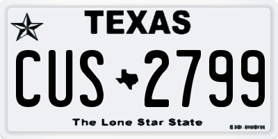 TX license plate CUS2799