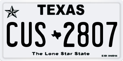 TX license plate CUS2807